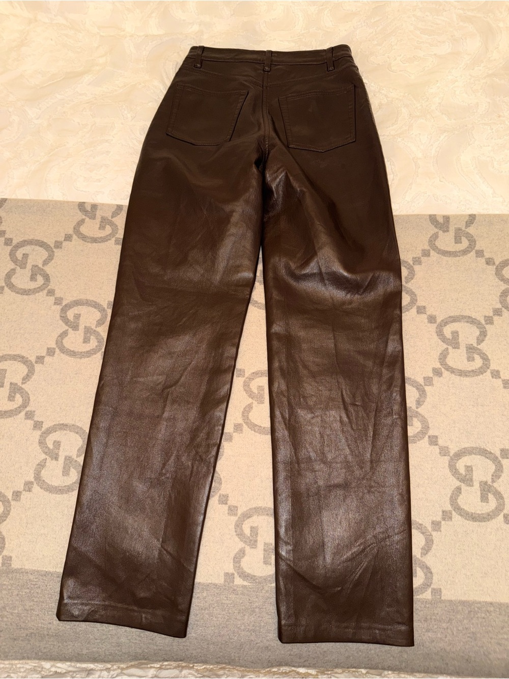 Wilfred Melina Pant Brown Straight Leg Pants Vegan Leather Size 2 Like New - Picture 10 of 10